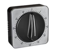 TFA Dostmann Temporizador analógico de cocina con frontal de acero inoxidable hasta 60 min, 38.1043, temporizador de huevos, señal acústica, para estudiar, hacer deporte o también como temporizador de