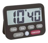 TFA Dostmann Temporizador Digital y cronómetro, 38.2038.01, Tiempo hasta 99 Minutos, 50 Segundos, Alarma extrafuerte, Entrada de Tiempo fácil y rápida, Color Negro