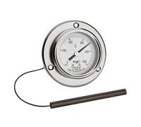 TFA Dostmann Termómetro analógico de acero inoxidable para pizza, 14.1036, adecuado para el horno de pizza, horno de piedra, horno de leña o barbacoa/ahumador, hasta 500 °C, con sensor de cable,