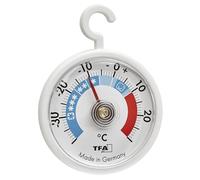 TFA Dostmann Termómetro de refrigeración analógico con gancho 14.4005, manejable, con zonas de refrigeración, para frigorífico, congelador y almacenamiento frigorífico, control de temperatura, hasta