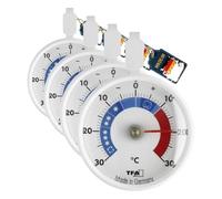 TFA Dostmann Termómetro de refrigeración analógico pequeño y práctico control para frigorífico o congelador (largo 72 x ancho 21 x alto 95 mm) (Paquete de 4)