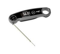 TFA Dostmann Termómetro digital para barbacoa, termómetro térmico Jack Jet | Recargable a través de USB, lavable, termómetro de cocina, termómetro de punción, temperatura central, barbacoa, color gris