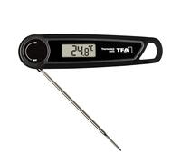 TFA Dostmann Termómetro digital para carne con botón de jack térmico, 30.2035, medición precisa +/- 0,5°, termómetro para barbacoa, para barbacoa, cocinar, rápido, lavable (IP65), punta fina de acero