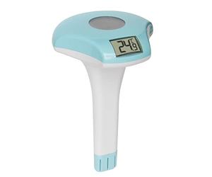 TFA Dostmann Termómetro digital para piscina 30.2033.20, funciona con energía solar, flotante, con correa de fijación, medición de la temperatura del agua, color blanco y turquesa