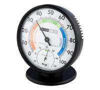 TFA Dostmann Termómetro higrómetro de precisión 45.2033 para control climático interior, analógico, con zonas de confort, control de temperatura y humedad, medidor de humedad (negro)
