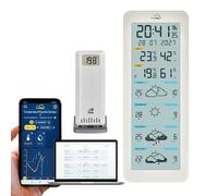 TFA Dostmann TFA.me ID-06 Estación meteorológica inalámbrica Wi-Fi 35.8108.02, pronóstico del tiempo profesional por wetter.com 4 días, portal en línea, sensor exterior, valores máximos mínimos