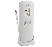 TFA Dostmann Transmisor de temperatura 30.3255.02 con sensor de cable impermeable para estaciones meteorológicas inalámbricas/termómetro, canal 1-3, color blanco