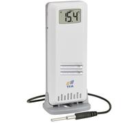 TFA Dostmann Transmisor de temperatura doble ID-A3 30.3902.02 para estaciones TFA.me, control de temperatura, sensor impermeable, exterior e interior, 868 MHz (blanco con pilas)