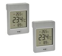 TFA Dostmann WINDOO 30.1067.15 - Termómetro para ventana (2 unidades, medición digital de temperatura exterior, montaje fácil, resistente a la intemperie, valores máximos y bajos, con lámina
