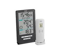 TFA Dostmann Xena Home 30.3074.10 Termómetro inalámbrico para exterior e interior, control del clima interior, con sensor exterior, valores máximos mín., temperatura, humedad (antracita)