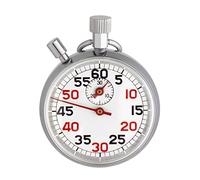 TFA 0 Cronómetro mecánico 38.1022, de Metal, Tiempo hasta 30 min, función de Inicio/Parada, Color Plateado, Dostmann Mechanische Stoppuhr, Metall, Talla única