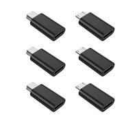 TFAK Paquete de 6 adaptadores USB C a micro USB de 480 Mbps y adaptador | Carga rápida, transferencia de datos, metal, para Samsung Galaxy S7 Edge, S7, LG, GoPro Hero HD, cámaras digitales