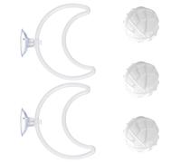 TFAOYS 2 piezas de accesorios de hábitat de peces para mascotas, círculos de natación ABS y 3 esferas para exploración submarina y compromiso, muñecas de peces ABS