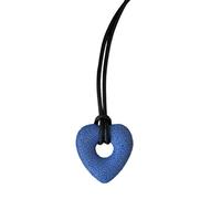 TFAOYS Cadena de cordón de piel negra que muestra el dije de corazón vacío y factores de piedra volcánica que se siente vacío, One Size, como se describe, como se describe
