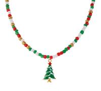 TFAOYS Collar de fiesta de Navidad, árbol de Papá Noel, decoración de caramelos, cadena de cuello con cuentas para mujer, joyería festiva, regalo de joyería, One Size, como se describe, como se