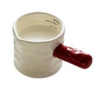 TFAOYS Recipiente medidor de líquidos de cerámica artística con jarra de medición adecuada para café y necesidades de cocina, jarra de leche de café con medidas