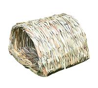 TFAOYS Túnel de hierba tejido casa para animales pequeños, nido de hámster, juguetes masticables, juguete para jugar para rabino, cama de paja