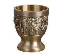 TFAOYS Utensilios de vino de elefante de bronce, delicada base Kiriste, pieza de servir bebidas, pieza tradicional de elefante para servir bebidas