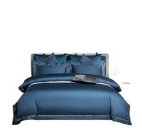 TFBHL nórdico Conjunto de Textiles de algodón de algodón de Cuatro Piezas Juegos de edredón de Cama de Boda de 4 Piezas Juego de sábanas de sábana, Juego de Cubierta nórdica (Color: BLU, tamaño: