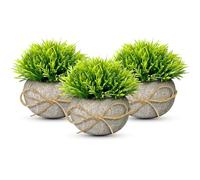 TFCIOD 3 Piezas Plantas Artificiales Decorativas, Planta Artificial Pequeña, Mini Ecologización Macetas Artificiales Decorativas, Fake Plants para Cocina, Salón,Oficina Mesa, Decoracion (Verde-006)