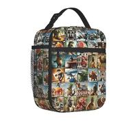 TFDGDGH Bolsa de Almuerzo aislada Italiana Brainrot All-Stars de Alta Capacidad Contenedor de Almuerzo Bolsa de Nevera Bolsa de Almuerzo Bolsa de Comida de Viaje Escolar