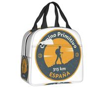 TFDGDGH Bolsa de Almuerzo con Aislamiento térmico Camino De Santiago Personalizada para Mujer Camino Primitivo Lonchera portátil al Aire Libre Caja de Comida multifunción