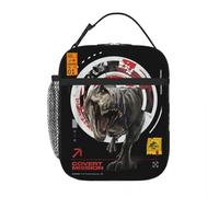 TFDGDGH Bolsas de Almuerzo aisladas Jurassic Rebirth T-Rex World Covert Mission Food Container Portable Cooler Thermal Bento Box School Office