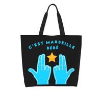 TFDGDGH Bolsas de Compras Personalizadas C'est Marseille Bebe JUL Bolsas de Lona Reutilizables Comestibles Bolso de Hombro