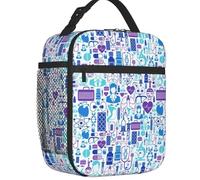 TFDGDGH Linda Bolsa de Almuerzo aislada de Enfermera de Dibujos Animados para Mujeres Enfermera Reutilizable Impresión médica Nevera térmica Almuerzo Tote Oficina Trabajo Escuela