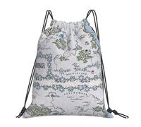 TFDGDGH Mapa de Narnia - Crónicas de Narnia Mochilas Bolsas con cordón Paquete de cordón Bolsa de Almacenamiento de Bolsillo Bolsas de Libros para Hombre y Mujer Escuela