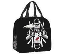 TFDGDGH Soy un barbero Peluquero Bolsa de Almuerzo Regalo Enfriador térmico Caja Bento aislada para Mujeres Niños Trabajo Escuela Picnic Comida Bolsas de Mano