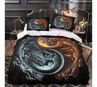 TFEDACVSS Arte de fantasía de Delfines Funda de Edredón Suave Juego de 3 Piezas Diseño 3D Incluye Fundas de Almohada Transpirable Criaturas mágicas del océano Funda Edredon for niña Double（200x200cm）