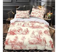 TFEDACVSS Camión Rojo Vintage Funda de Edredón Incluye Fundas de Almohada Juego de 3 Piezas Suave Estampado 3D Cierre de Suave Escena de Pueblo Invernal Funda Edredon for Adultos Double（200x200cm）