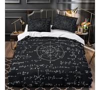 TFEDACVSS Fórmulas matemáticas Funda de Edredón Juego de 3 Piezas Estampado 3D Cierre de Incluye Fundas de Almohada Transpirable Pizarra académica Funda Edredon for Adolescentes Single（135x200cm）