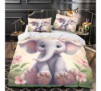 TFEDACVSS Linda Vaca de Las Tierras Altas Funda de Edredón Incluye Fundas de Almohada Juego de 3 Piezas Suave Impresión 3D Suave Acuarela Floral Funda Edredon for Ancianos Super King（260x220cm）