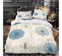 TFEDACVSS Perro dálmata Funda de Edredón con Fundas de Almohada 3 Piezas Microfibra Suave Estampado 3D Cierre de Cremallera Oculta Lavables Floral romántico Funda Edredon for Familia King（220x240cm）