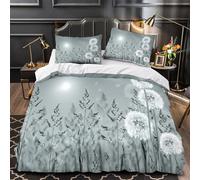 TFEDACVSS Perro dálmata Funda de Edredón Cremallera Oculta 3 Piezas Microfibra Suave Estampado 3D Incluye Fundas de Almohada Lavables Floral romántico Funda Edredon for Familia Super King（260x220cm）