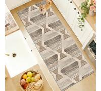 TFEHXYZU Alfombra Cocina Lavable, Alfombra de Cocina Antideslizante 70 x 100cm Alfombra Pasillo Larga, Alfombras de Pasillo, Felpudo Grande, Alfombra Larga para Cocina y baño, salón, Pasillo Marrón
