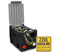 TFF Depósito Gasolina Móvil de 220 litros con Surtidor Gasolina 12V certificado ATEX, flujo de 50 l/min. Estación de Servicio Móvil con cable batería, manguera de 4 m, pistola de repostaje automática