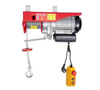 TFGXUE Cabrestante eléctrico de 230 V, mando a distancia, 400-800 kg, motor de cobre, polea de 10 m/min, cable eléctrico con dispositivo de apagado de emergencia, IP40