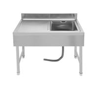 TFGXUE Fregadero independiente, fregadero de cocina de acero inoxidable, fregadero de cocina comercial, cocina exterior resistente a la intemperie, encimera extragrande, lavabo para cocinas grandes