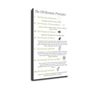 TFHISTRZGV The Seven Hermetic Principles Poster, Hermeticism Philosophy Wall-Art Print for Living Room, Bedroom, Office Decor(Framed,08X12inch(20X30cm))