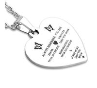 TFixol Collar inspirador con colgante de corazón "I You", joyería de acero inoxidable de mamá y papá para hija e hijo en cumpleaños o graduación