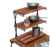 TFixol Estante plegable portátil de 3 capas para camping, fiesta, picnic, playa, barbacoa, cocina