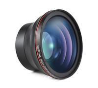 TFixol Kit de lente de cámara de 58 mm con lente gran angular de 0,43X + lente ro de aleación de aluminio DSLR lente de repuesto para EOS 70D/77D/80D/1100D/700D/650D/600D/550D/300D/100D y Rebel