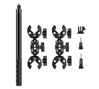 TFixol PU495B Cycle le Mou - Soporte de abrazadera de mango y kit de palo selfie de 59 pulgadas para Hero 12/11/10, ONE X4/X3/X2 negro