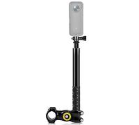 TFixol PU817 - Soporte para cámara de bicicleta con mango de palo selfie de 27,9 cm-113,5 cm, longitud ajustable con tornillo de 1/4 pulgadas y adaptador de cámara deportiva Mou para Hero 11/10/9/8