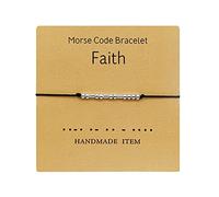 TFixol Pulsera hecha a mano con código morse para parejas para hombres y mujeres, 7, Metal, No es una piedra preciosa