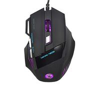 TFixol Ratones ópticos USB con cable USB 7D de 3200 DPI, 7 botones, para ordenador portátil, profesional, ajustable, negro y negro