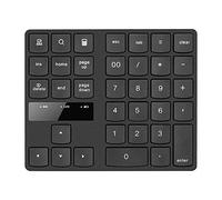 TFixol Teclado numérico de alambre de 2,4 G, portátil, 35 teclas, contabilidad financiera, teclado de oficina, batería incorporada, negro y negro
